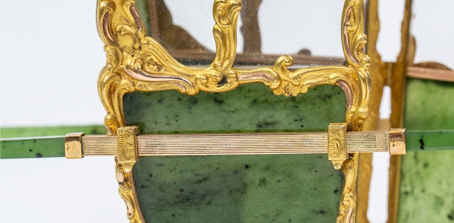 Please note:-  Fabergé nephrite, rock crystal, mother-of-pearl and vari-colour gold miniature - Image 52 of 74