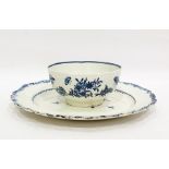 Worcester porcelain printed blue and white slop bowl and a Staffordshire pearlware blue and white