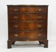 20th century mahogany serpentine fronted chest of four long drawers to bracket feet 78 x 84.5 cm