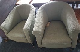 Pair of early 20th century tub chairs (2)