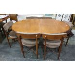 A G-plan teak D-end extending dining table and six chairs
