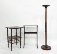 Mahogany aspidistra stand, turned column on circular base together with two side tables