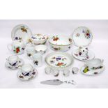 Royal Worcester 'Evesham Gold' part dinner service, printed marks, printed with vignettes of