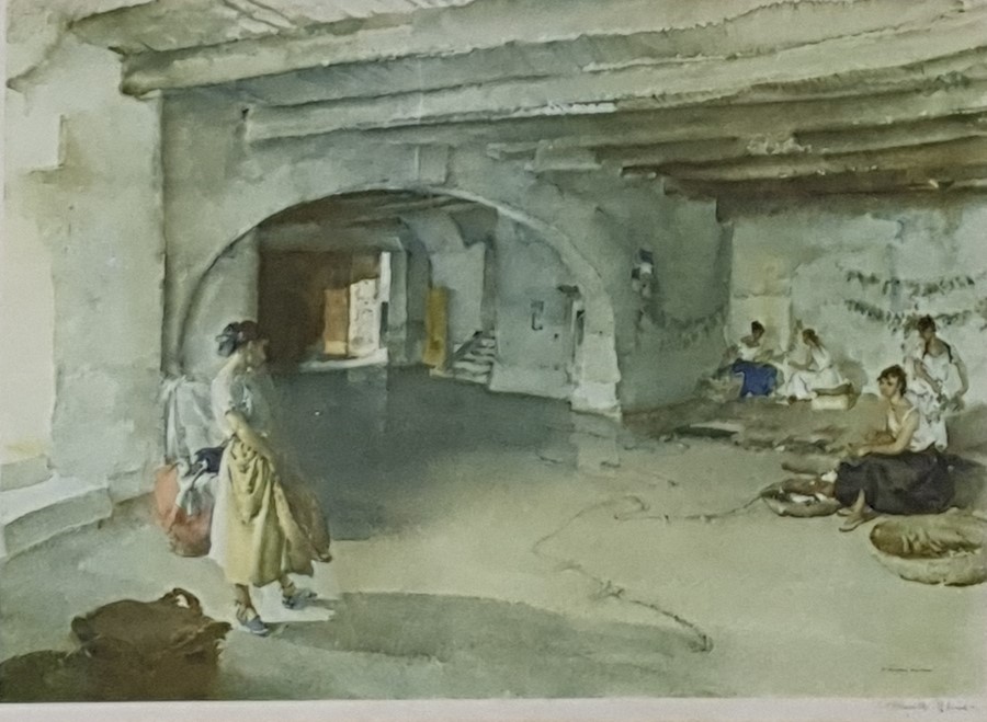 After Sir William Russell Flint Set of three colour prints  Two signed in pencil lower right (3)