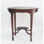 Two Edwardian oval occasional tables with satin wood banding (2)