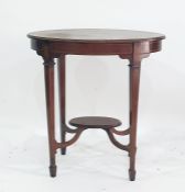 Two Edwardian oval occasional tables with satin wood banding (2)