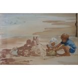 Raymond (20th Century) Watercolour Beach Scene, signed and dated '92 lower left 22 x 32 cm