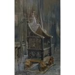 John Crowther (1837-1902) Watercolour Study of a chair, signed and dated lower left, 26 x 16.5 cm