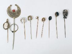 Quantity of stickpins to include onyx and enamel