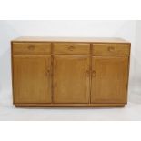 Modern light elm Ercol sideboard of three doors above three cupboards doors 155 x 94 cmsCondition