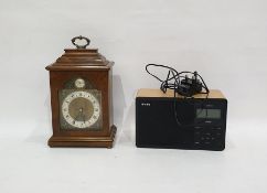 Modern 18th century style bracket clock, the dial inscribed 'Tempus Fugit', with Roman numerals, the