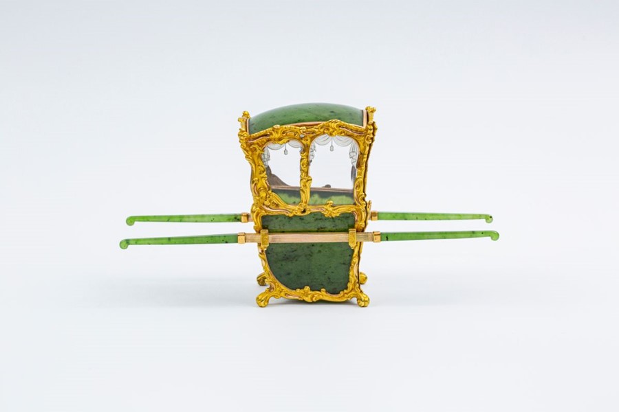 Please note:-  Fabergé nephrite, rock crystal, mother-of-pearl and vari-colour gold miniature - Image 8 of 74