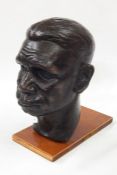 Nellie Patterson (20th century) bronze bust, study of aborigine, 33cm (Nellie Patterson was the