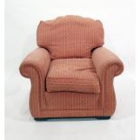 Modern pink upholstered armchair