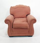 Modern pink upholstered armchair