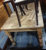 Twentieth century rectangular table on turned supports, 19.5 cms x 152 cms