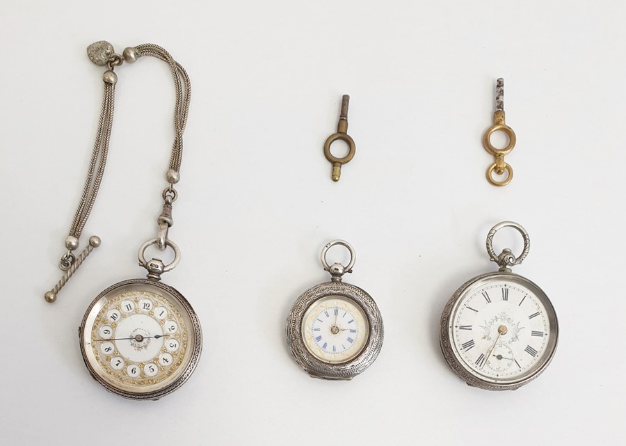 Three late 19th century silver cased pocket watches, various  Condition ReportSee additional