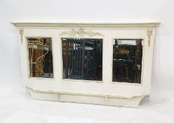 White painted overmantel mirror