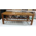Rectangular teak coffee table, 109cm x 40.5cm