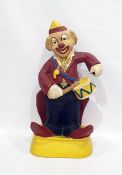 Painted papier mache figure of clown