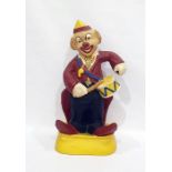 Painted papier mache figure of clown