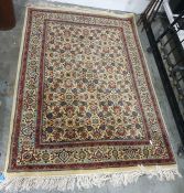 Eastern rug, cream ground with all over Herati pattern foliate decoration on a three margin border,