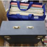 One bag and one box of LP records to include large collection of The Spinners records