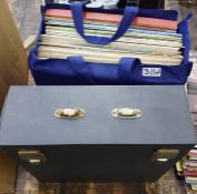 One bag and one box of LP records to include large collection of The Spinners records