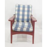 Red painted reclining chair