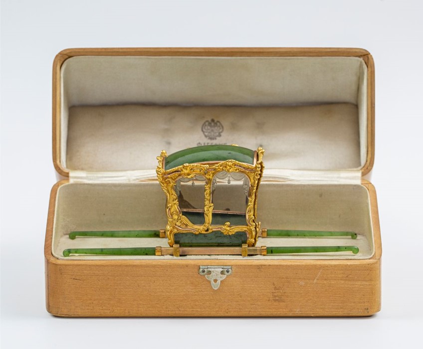 Please note:-  Fabergé nephrite, rock crystal, mother-of-pearl and vari-colour gold miniature - Image 27 of 74