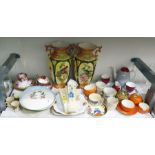 Group of Art Deco ceramics to include: a Fieldings Crown Devon orange ground part tea service, an
