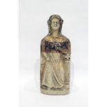 Denby Codnor Park, Bourne Potteries saltglazed stoneware Reform flask, modelled as a figure,