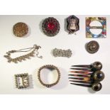 Large quantity costume jewellery to include buckles, silver brooches (2 boxes)