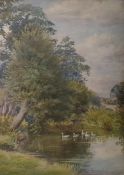 Gertrude Newton (1866-1932) Watercolour  Near South Centry, Gloucestershire, bears various labels