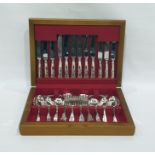 Cased silver plated canteen of cutlery for six persons 'Kings pattern', to include knives, forks,