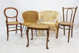 Four assorted chairs and a cane-seated stool raised upon cabriole supports (5)  Condition