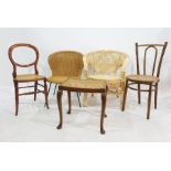 Four assorted chairs and a cane-seated stool raised upon cabriole supports (5)  Condition