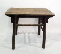 A Eastern hardwood rectangular table, the rectangular top on Eastern style base 94 x 77cm