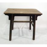 A Eastern hardwood rectangular table, the rectangular top on Eastern style base 94 x 77cm