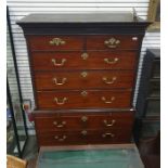 Late Georgian mahogany tallboy of two short and six long drawers, with dentil cornice, blind