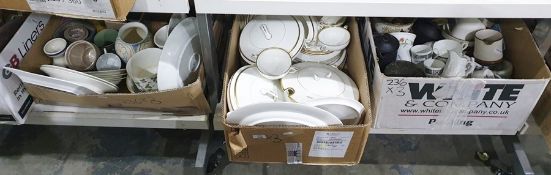 Three boxes of ceramics to include part dinner service by Royal Worcester 'Viceroy' pattern,