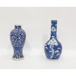 Two Chinese blue and white vases, blue four-character marks, the first of inverted baluster shape
