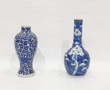 Two Chinese blue and white vases, blue four-character marks, the first of inverted baluster shape
