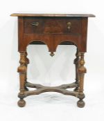 A 19th century, in a 17th century manner, walnut side table, rectangular top with moulded edge,