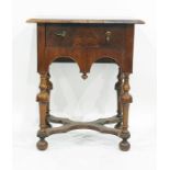 A 19th century, in a 17th century manner, walnut side table, rectangular top with moulded edge,