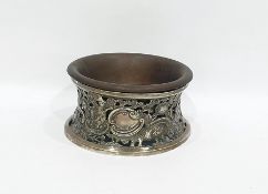 Edwardian Britannia silver potato/dish ring with chinoisserie pierced fretwork decoration, by