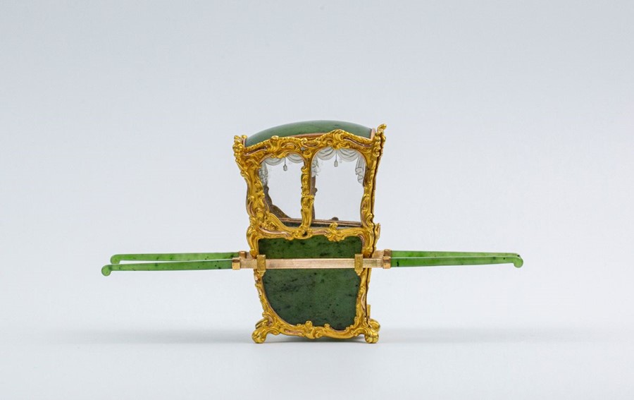 Please note:-  Fabergé nephrite, rock crystal, mother-of-pearl and vari-colour gold miniature - Image 7 of 74