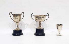 Silver two-handled trophy cup 'Aylesbury Wheelers 1931', 4oz approx, 14cm high, Birmingham 1930, a