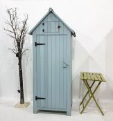 Blue painted small garden shed, a decorative 'light up' tree etc (3)Condition ReportThe dimensions