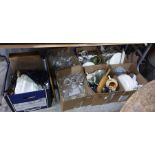 7 boxes mainly assorted ceramics and glass plus boxed canteen of cutlery and other items